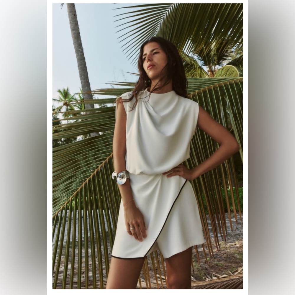 ZARA CONTRASTING PIPING JUMPSUIT